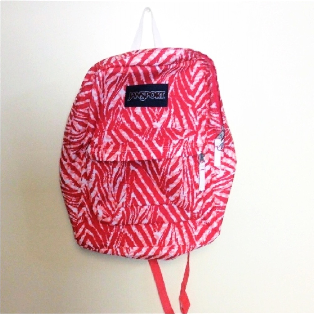 Jansport Zebra Print Pink White Backpack Bookbag